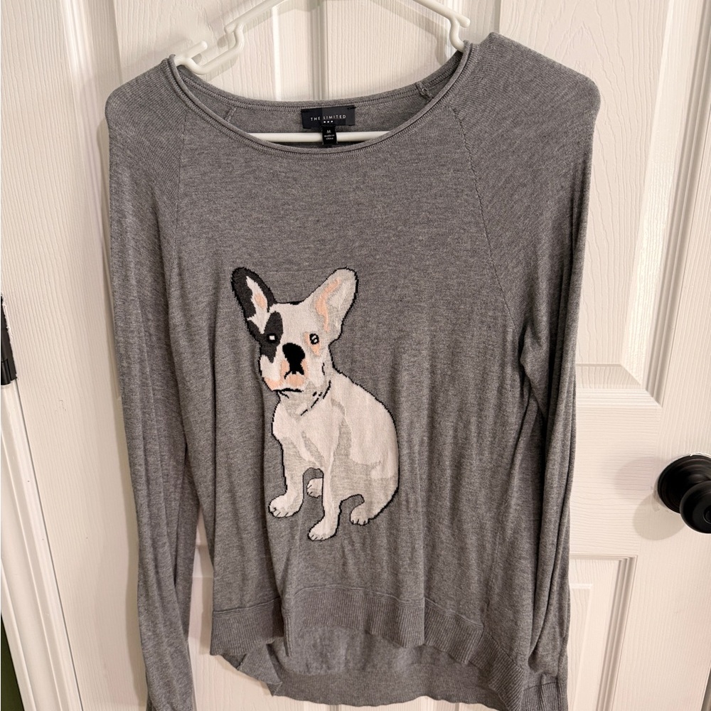 The Limited Gray Sweater with Dog Design
